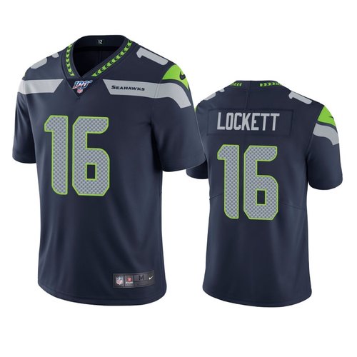 Nike Seahawks 16 Tyler Lockett Navy 100th Season Vapor Untouchable Limited Jersey