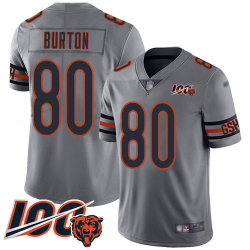 Bears #80 Trey Burton Silver Men's Stitched Football Limited Inverted Legend 100th Season Jersey