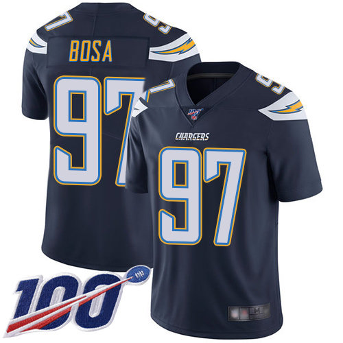 Chargers #97 Joey Bosa Navy Blue Team Color Men's Stitched Football 100th Season Vapor Limited Jersey