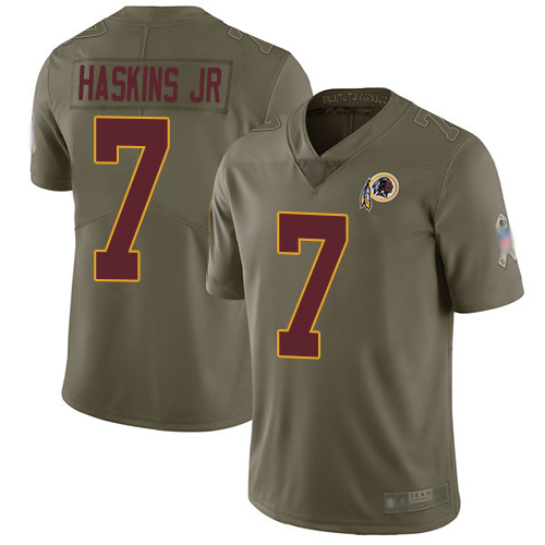 Redskins #7 Dwayne Haskins Jr Olive Men's Stitched Football Limited 2017 Salute To Service Jersey