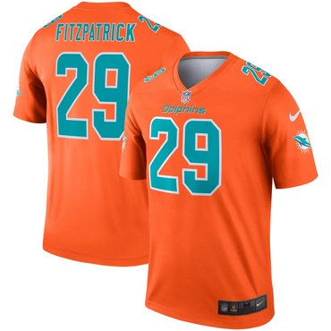 Nike Miami Dolphins 29 Minkah Fitzpatrick Orange Inverted Legend Jersey