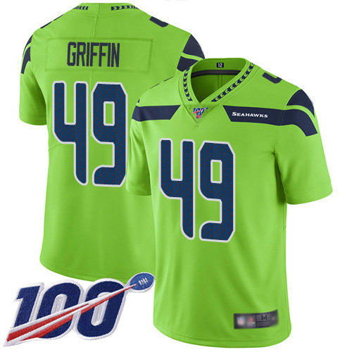 Nike Seahawks #49 Shaquem Griffin Green Men's Stitched NFL Limited Rush 100th Season Jersey