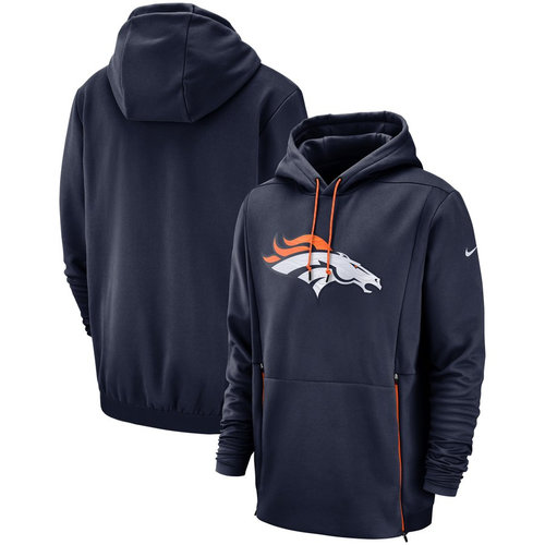 Denver Broncos Nike Sideline Performance Player Pullover Hoodie Navy