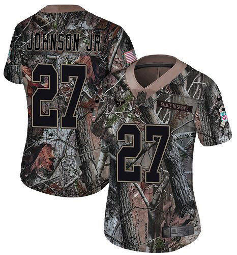 Nike Texans #27 Duke Johnson Jr Camo Women's Stitched NFL Limited Rush Realtree Jersey