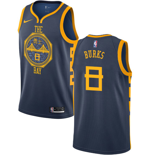 Nike Warriors #8 Alec Burks Navy NBA Swingman City Edition 2018-19 Jersey