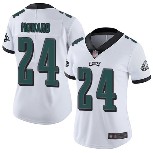 Nike Eagles #24 Jordan Howard White Women's Stitched NFL Vapor Untouchable Limited Jersey