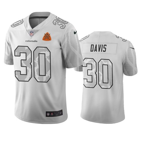 Denver Broncos #30 Terrell Davis White Vapor Limited City Edition NFL Jersey