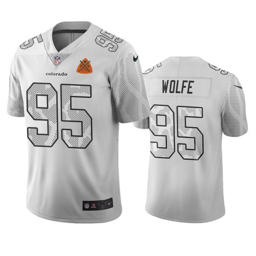 Denver Broncos #95 Derek Wolfe White Vapor Limited City Edition NFL Jersey