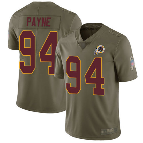 Redskins #94 Da'Ron Payne Olive Men's Stitched Football Limited 2017 Salute To Service Jersey