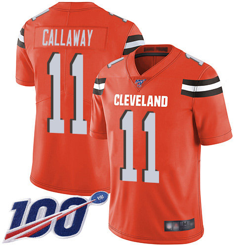 Nike Browns #11 Antonio Callaway Orange Alternate Men's Stitched NFL 100th Season Vapor Limited Jersey