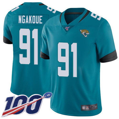 Nike Jaguars #91 Yannick Ngakoue Teal Green Alternate Men's Stitched NFL 100th Season Vapor Limited Jersey