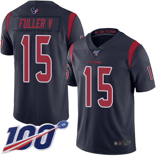 Nike Texans #15 Will Fuller V Navy Blue Men's Stitched NFL Limited Rush 100th Season Jersey