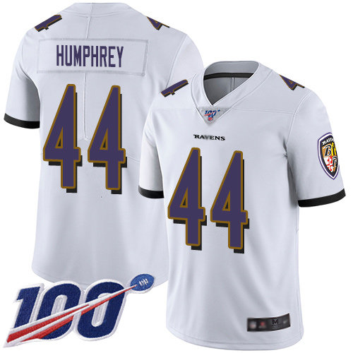 Nike Ravens #44 Marlon Humphrey White Men's Stitched NFL 100th Season Vapor Limited Jersey