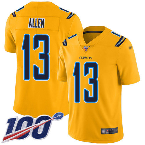 Nike Chargers #13 Keenan Allen Gold Men's Stitched NFL Limited Inverted Legend 100th Season Jersey