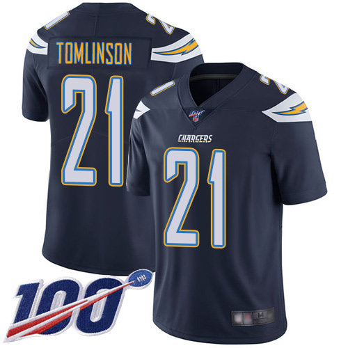 Nike Chargers #21 LaDainian Tomlinson Navy Blue Team Color Men's Stitched NFL 100th Season Vapor Limited Jersey