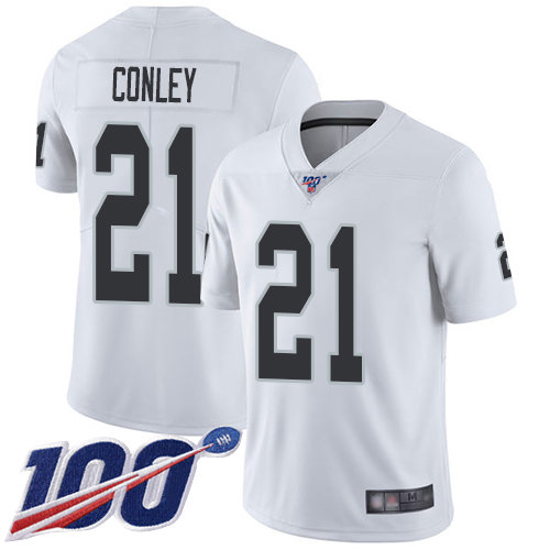 Nike Raiders #21 Gareon Conley White Men's Stitched NFL 100th Season Vapor Limited Jersey