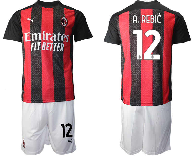 2020-21 AC Milan home 12# A.REBIC soccer jerseys