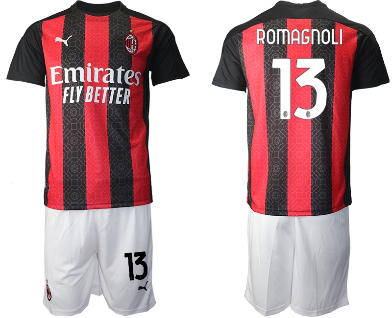 2020-21 AC Milan home 13# ROMAGNOLI soccer jerseys