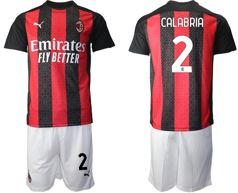 2020-21 AC Milan home 2# CALABRIA soccer jerseys