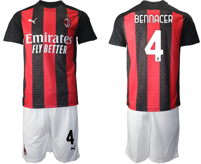 2020-21 AC Milan home 4# BENNACER soccer jerseys