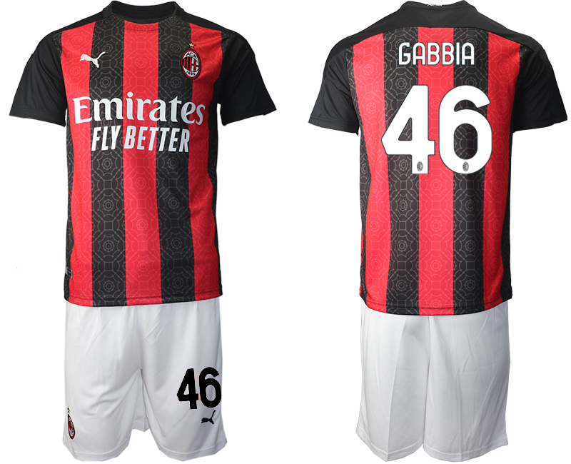 2020-21 AC Milan home 46# GABBIA soccer jerseys