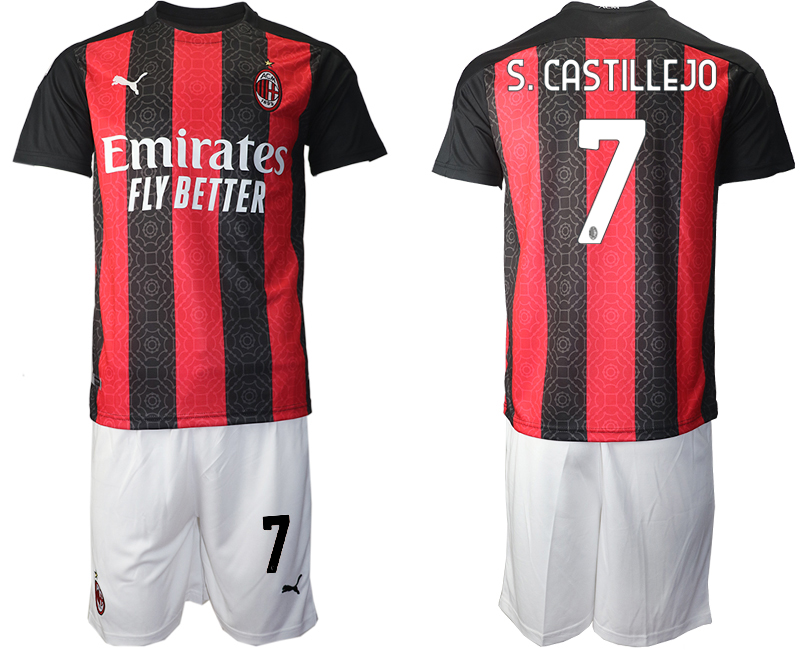 2020-21 AC Milan home 7# S.CASTILLEJO soccer jerseys