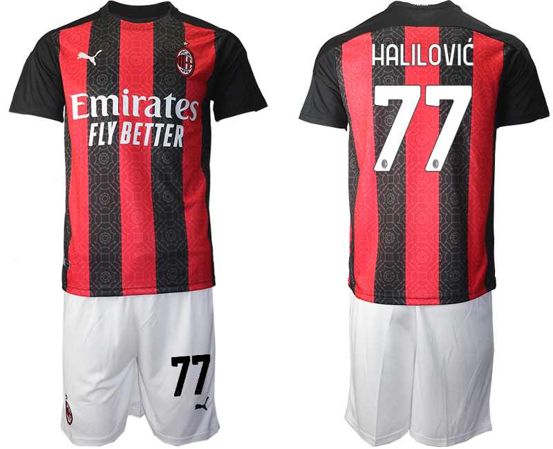 2020-21 AC Milan home 77# HALILOVIC soccer jerseys