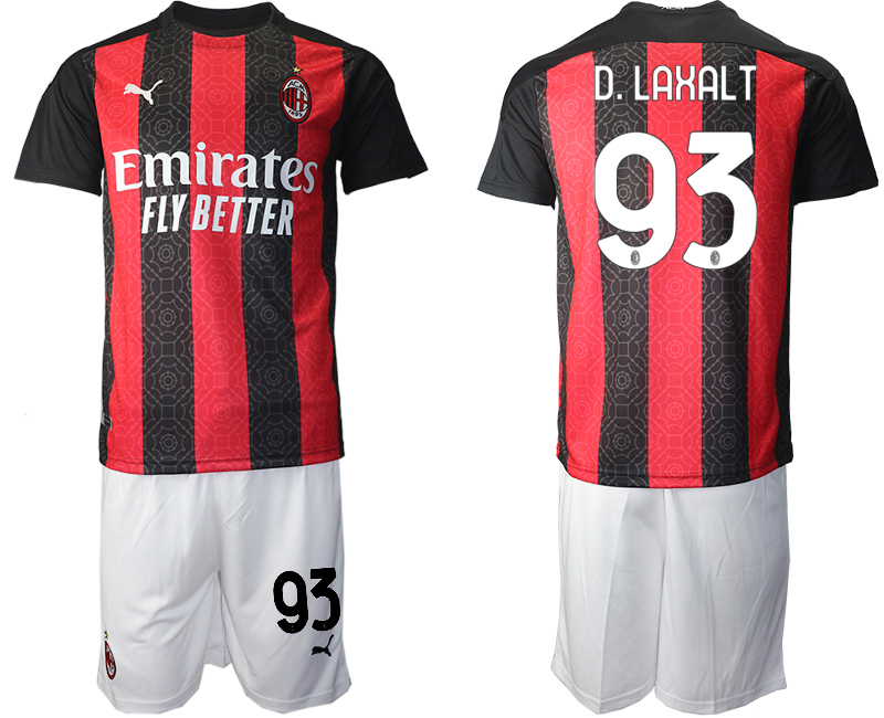 2020-21 AC Milan home 93# D.LAXALT soccer jerseys