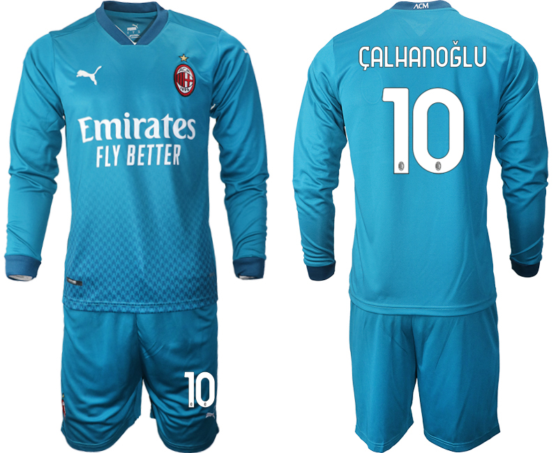 2020-21 AC milan away 10# CALHANOGLU long sleeve soccer jerseys