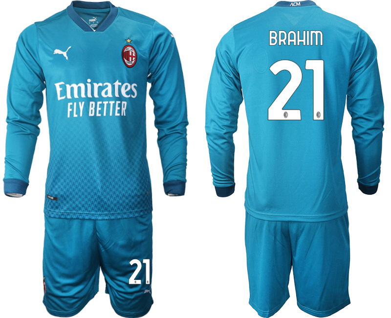 2020-21 AC milan away 21# BRAHIM long sleeve soccer jerseys