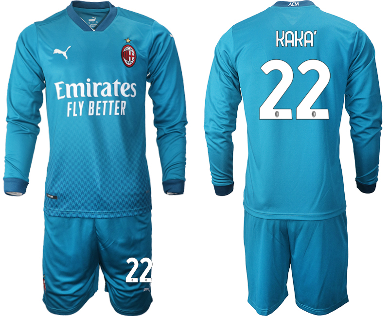 2020-21 AC milan away 22# KAKA long sleeve soccer jerseys