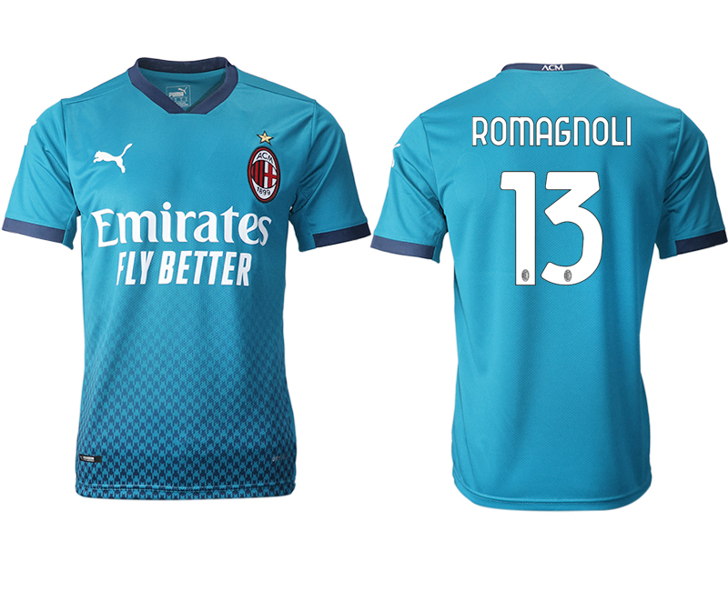 2020-21 AC milan away aaa version 13# ROMAGNOLI soccer jerseys