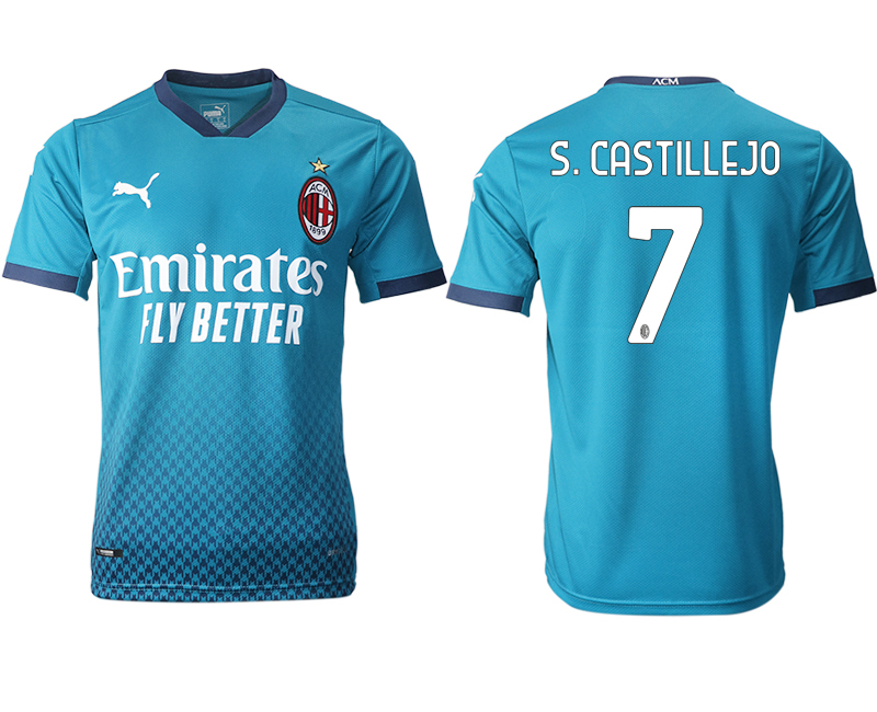 2020-21 AC milan away aaa version 7# S.CASTILLEJO soccer jerseys