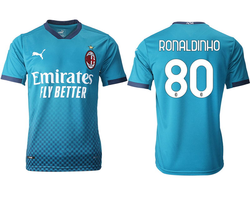 2020-21 AC milan away aaa version 80# RONALDINHO soccer jerseys