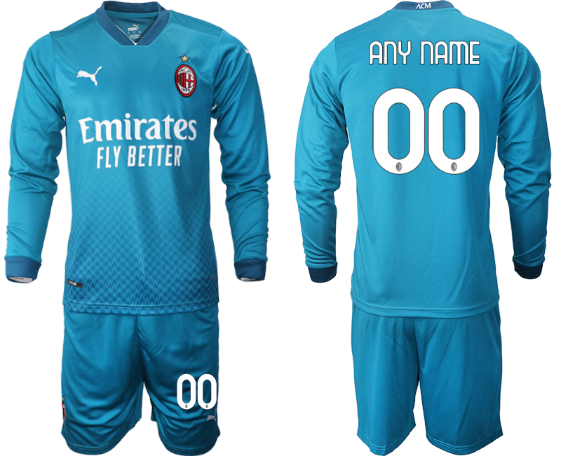 2020-21 AC milan away any name custom long sleeve soccer jerseys