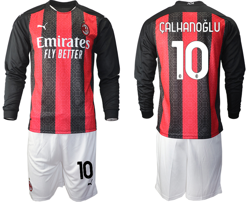 2020-21 AC milan home 10# CALHANOGLU long sleeve soccer jerseys