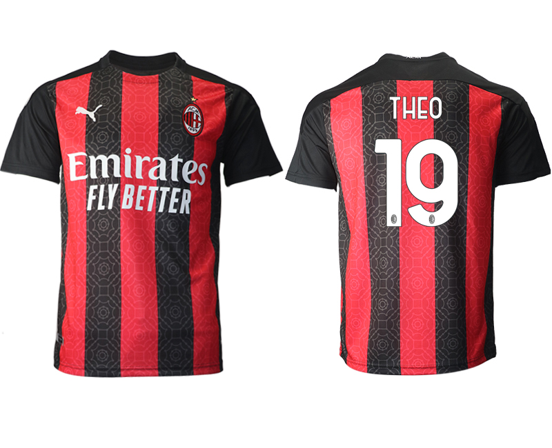 2020-21 AC milan home aaa version 19# THEO soccer jerseys