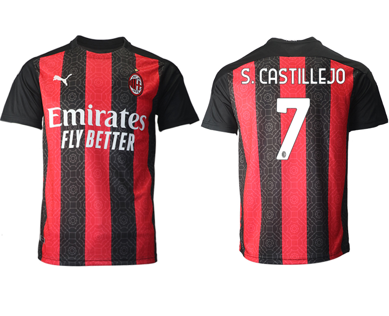 2020-21 AC milan home aaa version 7# S.CASTILLEJO soccer jerseys