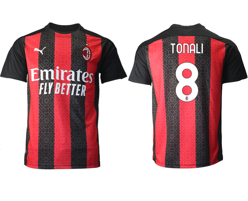 2020-21 AC milan home aaa version 8# TONALI soccer jerseys