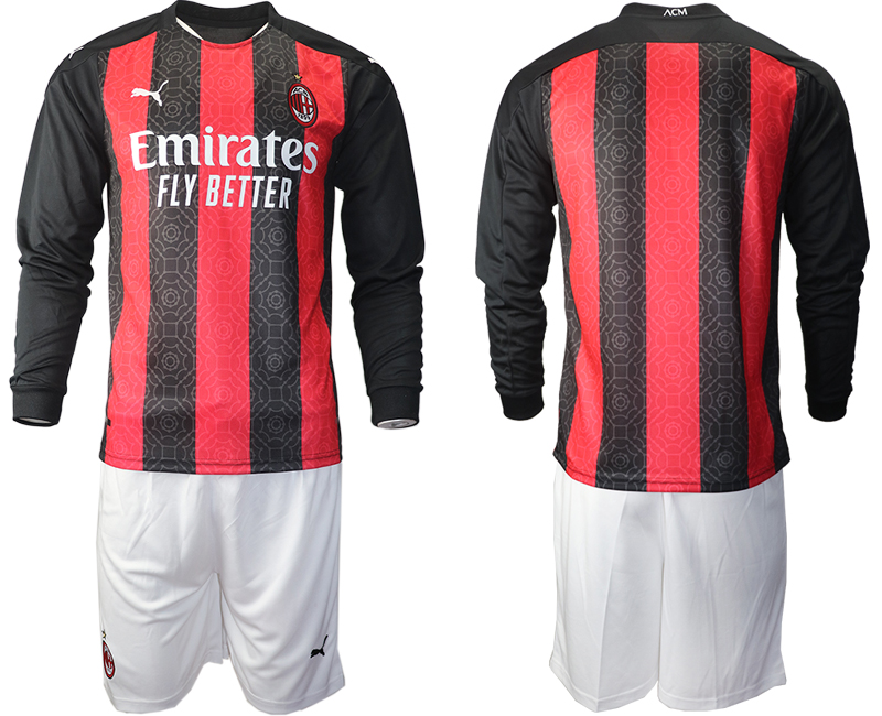 2020-21 AC milan home long sleeve soccer jerseys