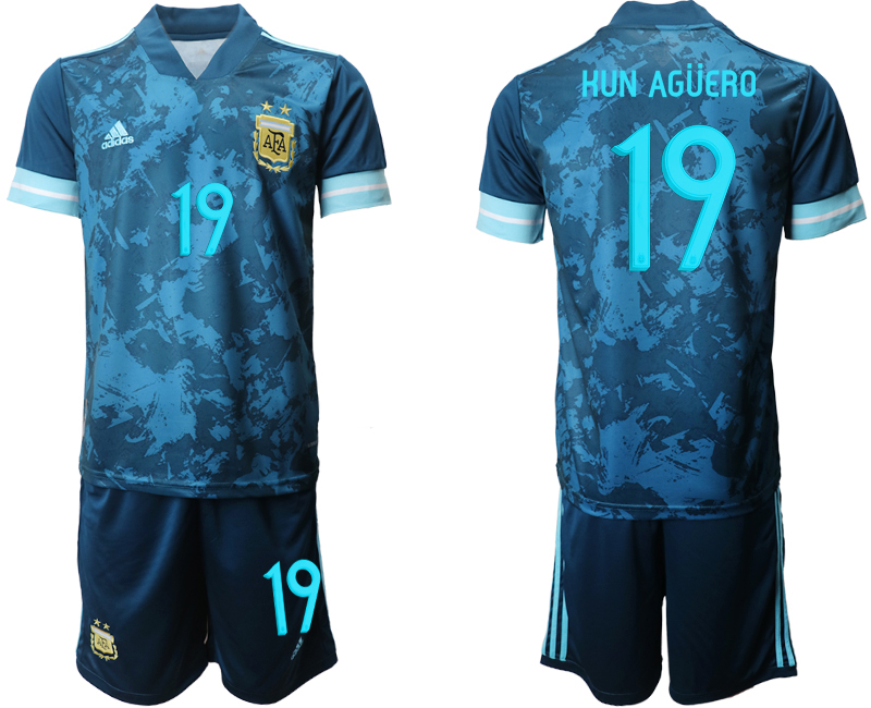 2020-21 Argentina away 19# KUN AGUERO soccer jerseys