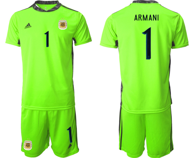 2020-21 Argentina fluorescent green goalkeeper 1# ARMANI soccer jerseys