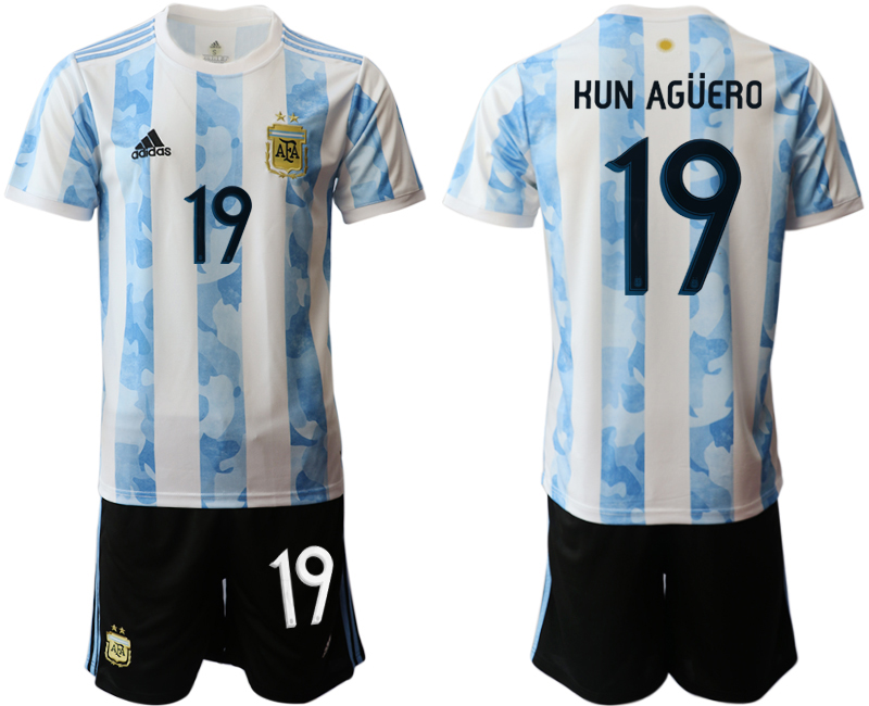 2020-21 Argentina home 19# KUN AGUERO soccer jerseys