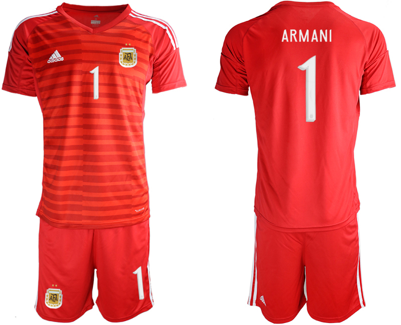 2020-21 Argentina red goalkeeper 1# ARMANI soccer jerseys.