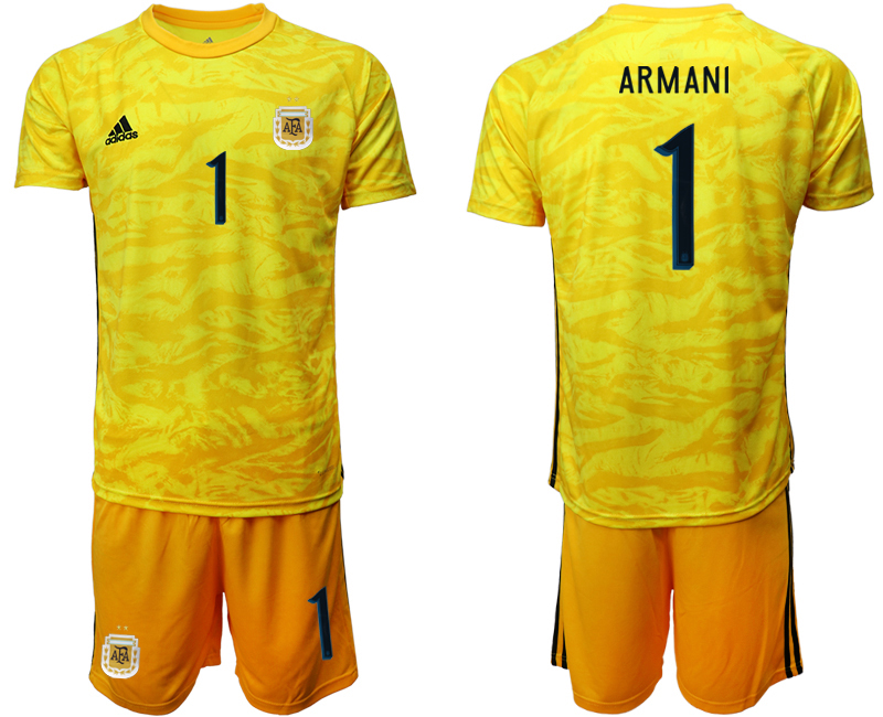 2020-21 Argentina yellow goalkeeper 1# ARMANI soccer jerseys