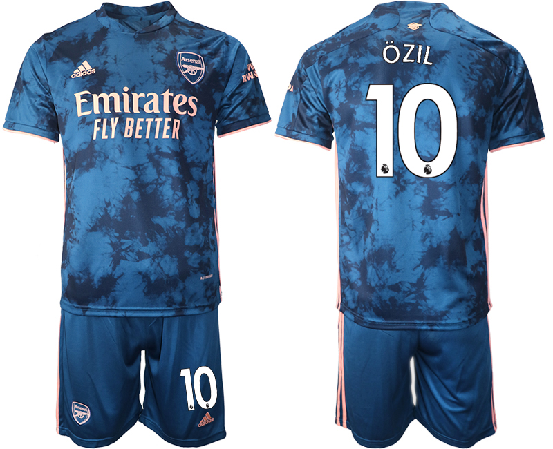 2020-21 Arsenal away 10# OZIL blue soccer jerseys