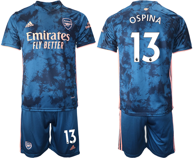 2020-21 Arsenal away 13# OSPINA blue soccer jerseys