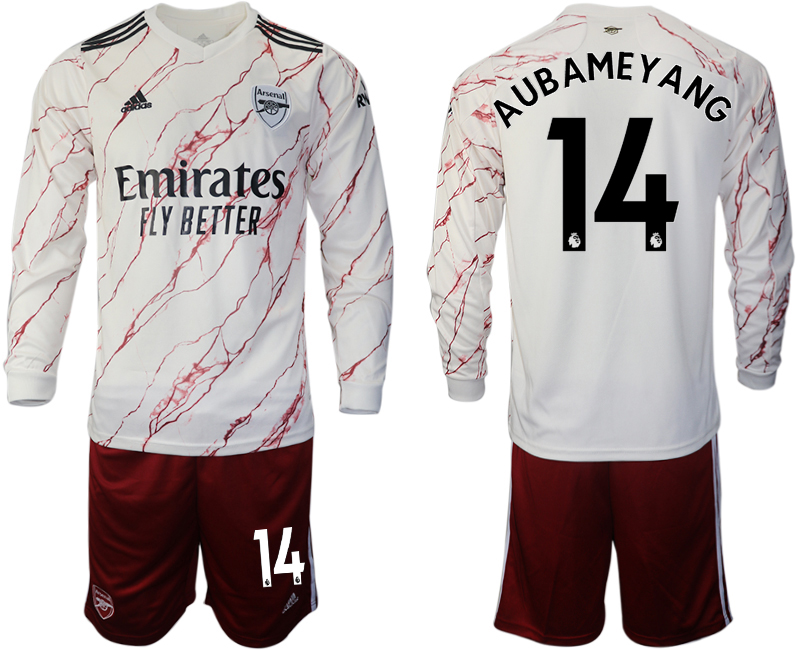 2020-21 Arsenal away 14# AUBAMETANG long sleeve soccer jerseys