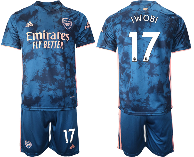 2020-21 Arsenal away 17# IWOBI blue soccer jerseys