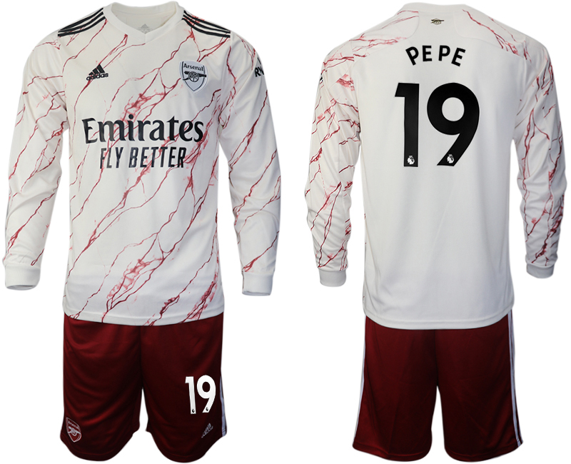 2020-21 Arsenal away 19# PEPE long sleeve soccer jerseys